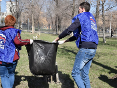 В саратовском сквере Дружбы народов навели порядок