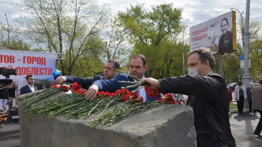 В Заводском районе заложили камень на месте будущей стелы Город трудовой доблести