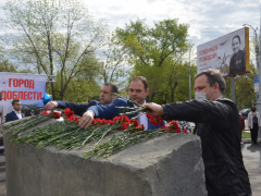 В Заводском районе заложили камень на месте будущей стелы Город трудовой доблести