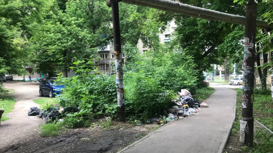 В Саратове у здания администрации появилась стихийная свалка