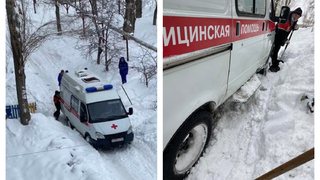 Снежный коллапс: в Саратове застряла еще одна скорая