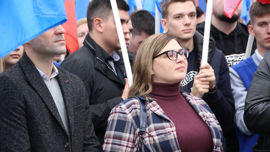 В центре Саратова прошел патриотический митинг