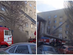 В Саратове загорелась пятиэтажка: взрослых и детей эвакуировали по автолестнице