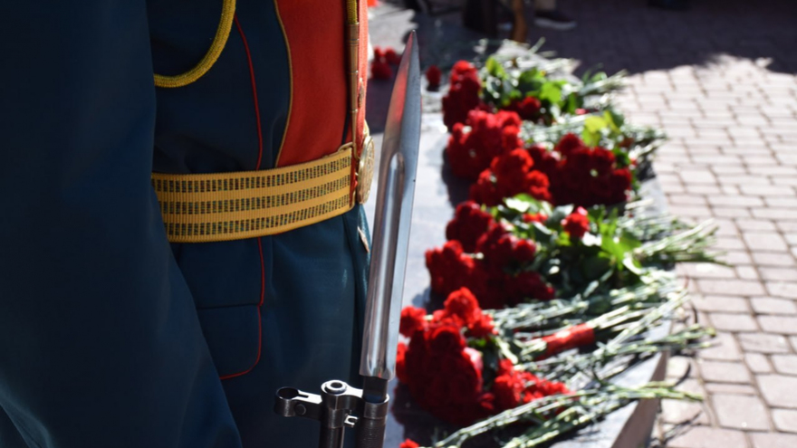 В Саратове почтили память погибших в ВОВ у монумента Воину-освободителю