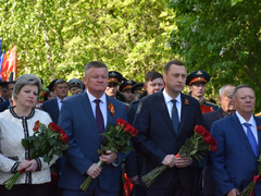 В Саратове почтили память погибших в ВОВ у монумента Воину-освободителю