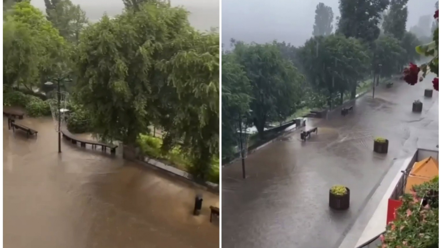 Саратов накрыло мощным ливнем