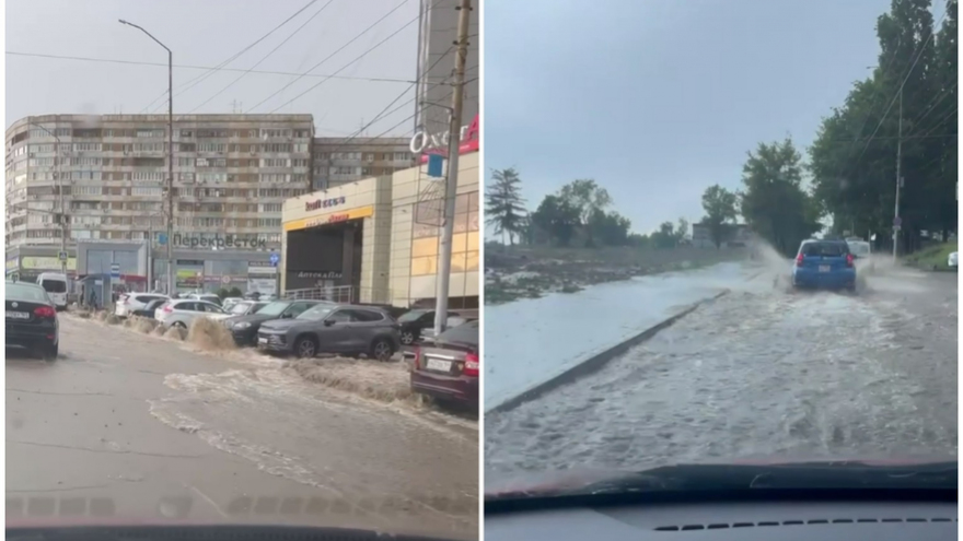 Саратов накрыло мощным ливнем