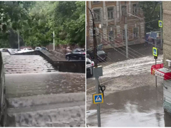 Саратов накрыло мощным ливнем