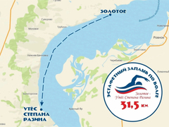 На Волге под Саратовом устроили 30-километровый заплыв