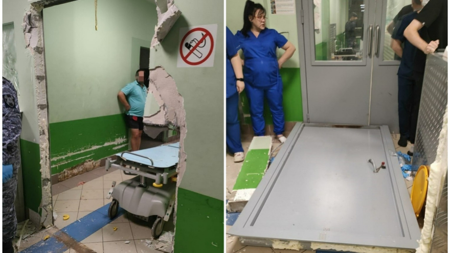 СМИ: пьяный саратовец снес металлическую дверь в больнице Санкт-Петербурга