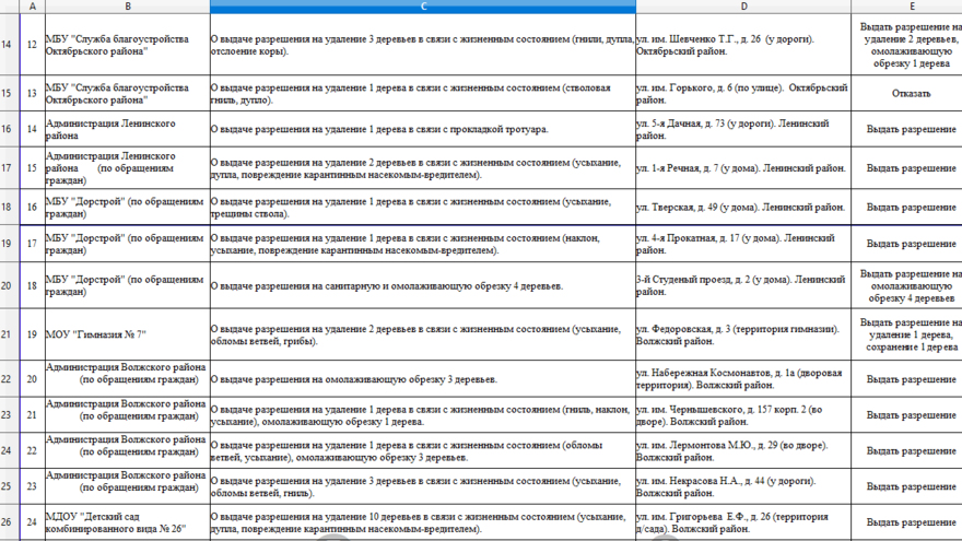 Около саратовского цирка уничтожат 70 деревьев