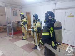 В администрации Воскресенского района тушили условный пожар