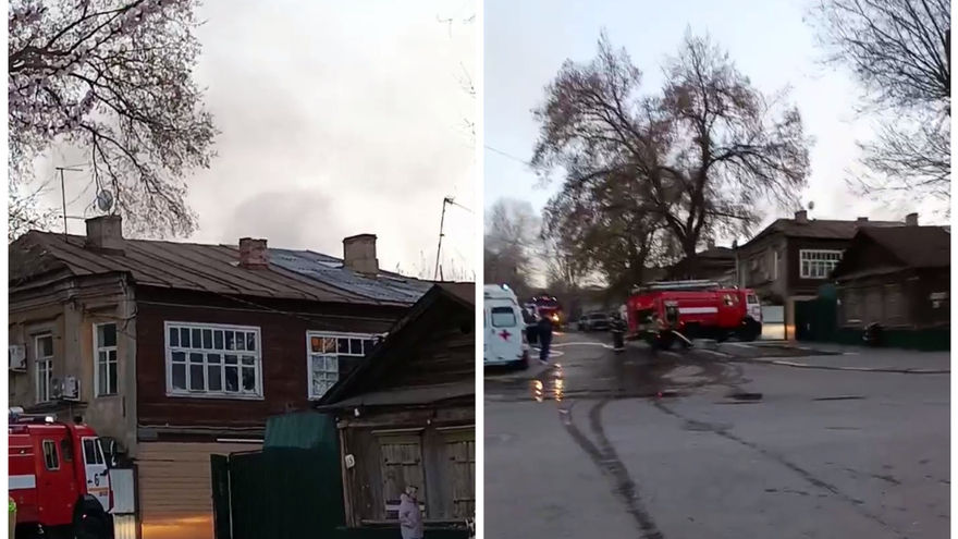 В Саратове горел исторический дом, где жил писатель Федин