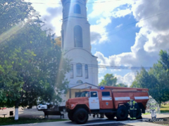Учения: добровольцы и пожарные потушили храм под Саратовом