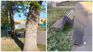 Вандалы атаковали скамейки в Улешах