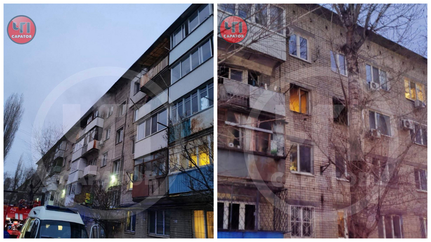На пожаре в саратовской пятиэтажке пострадал мужчина