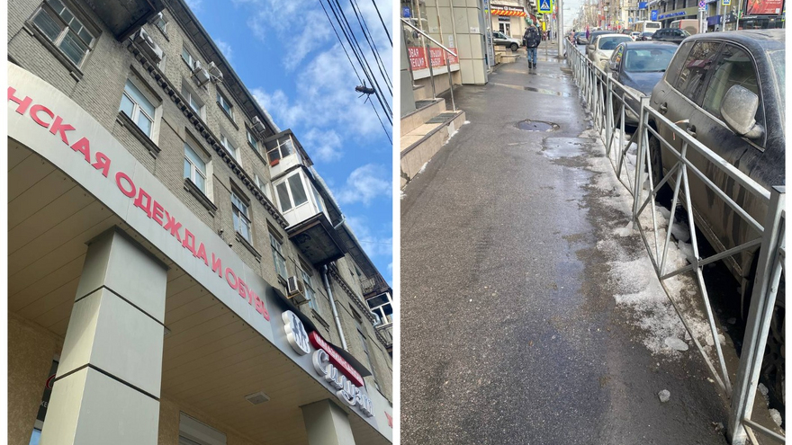 В Саратове прохожего травмировало рухнувшей снежной массой