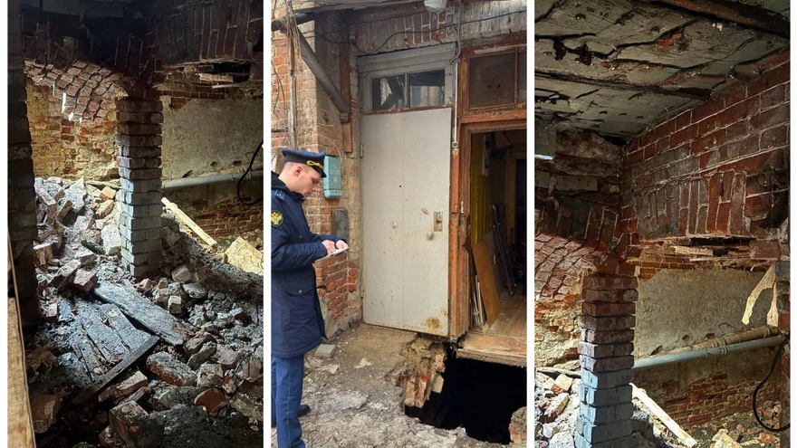 В доме-памятнике в центре Саратова обрушился подвал