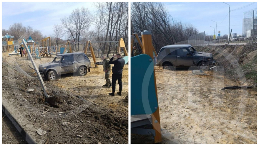В Саратове автомобиль рухнул на детскую площадку