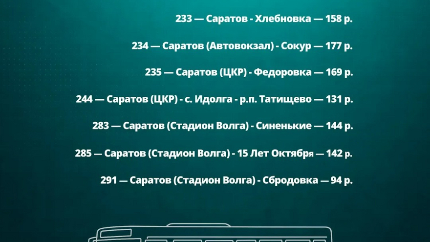 В Саратовской области вырастут тарифы на пригородных автобусах, электричках и речном транспорте
