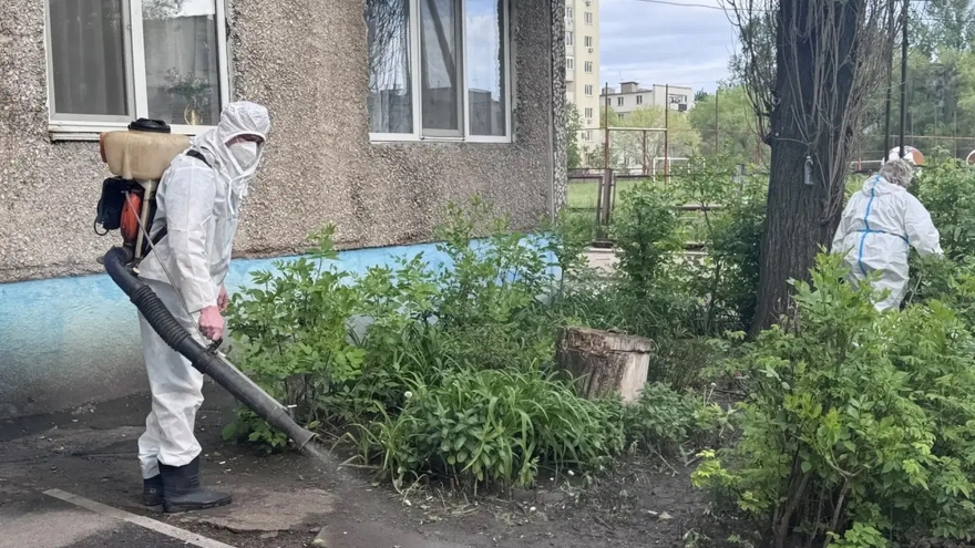 Ремонт коллектора: в Энгельсе дезинфицируют территории соцучреждений и жилых домов