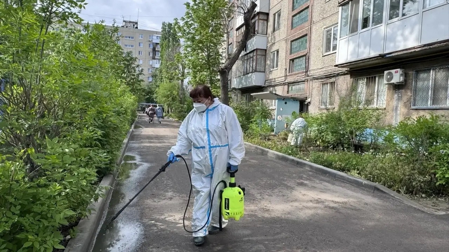 Ремонт коллектора: в Энгельсе дезинфицируют территории соцучреждений и жилых домов