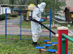 Ремонт коллектора: в Энгельсе дезинфицируют территории соцучреждений и жилых домов