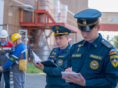 Персонал Балаковской АЭС успешно отработал совместные действия с МЧС в ходе противопожарных учений