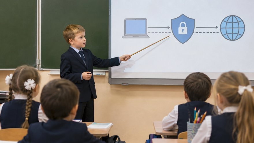 Саратовские первоклассники объяснили волонтеру принцип работы VPN