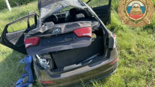 В Саратовской области на казахстанской трассе перевернулся KIA Rio