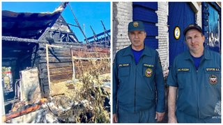 Стоял с кастрюлей и не обращал внимания на огонь: сотрудники МЧС вывели мужчину из горящего дома