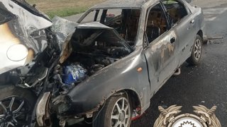 В Балакове два человека пострадали в ДТП с пожаром