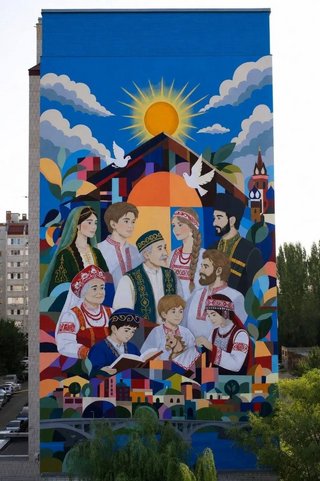 В Энгельсе появился мурал Лица одной страны