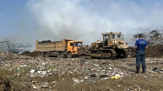 Тушить тлеющий полигон в Энгельсе будут круглосуточно