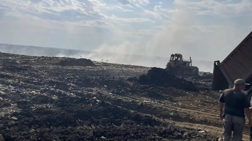 Площадь тушения на полигоне в Энгельсе уменьшилась на 75%