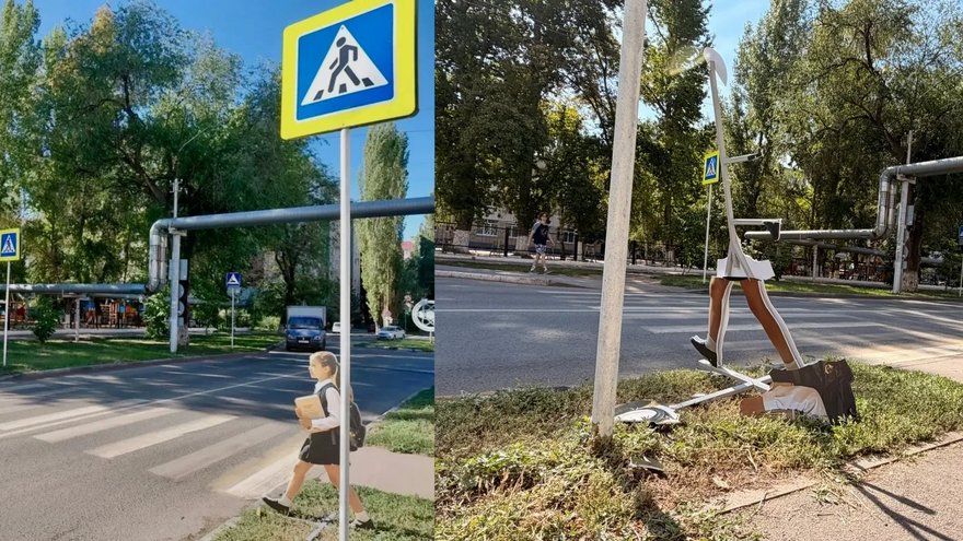 В Энгельсе вандалов заставили извиниться за нападение на картонных пешеходов