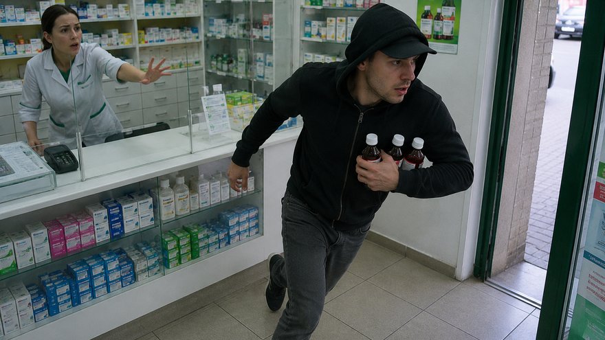 Саратовец похитил из аптеки сиропы от кашля и выпил их