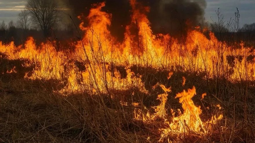 В Саратовской области разгорелся пожар в 140 футбольных полей