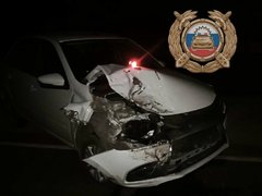 Приора столкнулась с Грантой и сбила женщину