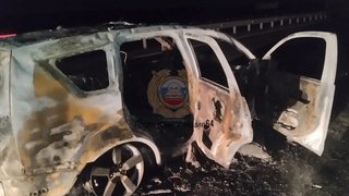 Легковой автомобиль сгорел после столкновения с грузовиком Урал