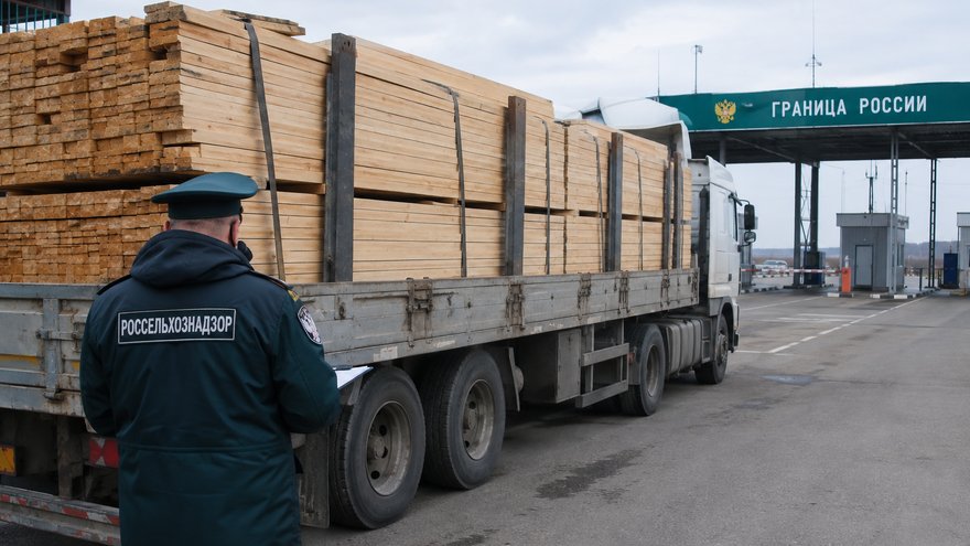На границе с Казахстаном в Саратовской области задержали грузовик с досками