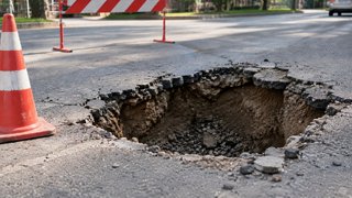 В Саратове прохожий провалился в яму и попал в больницу